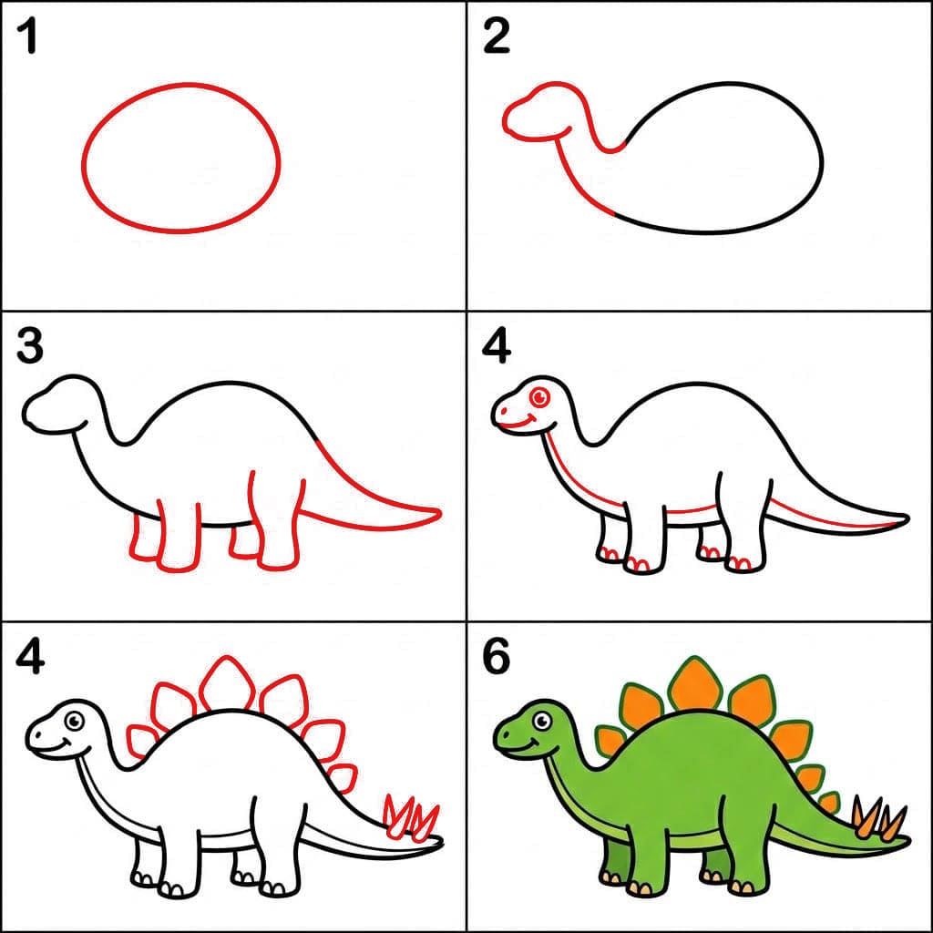 Yksinkertainen Stegosaurus piirustus