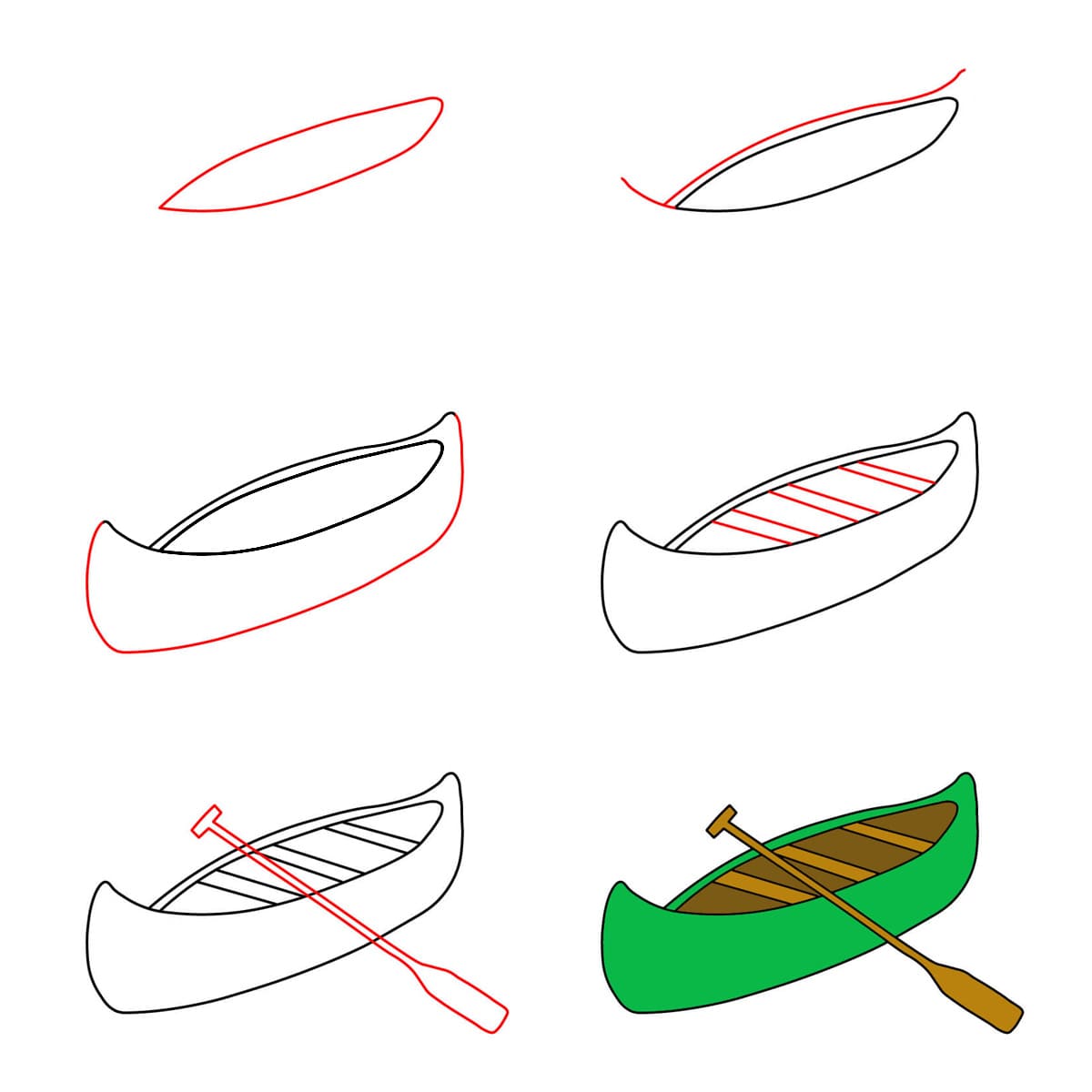 Vihreä kanootti piirustus