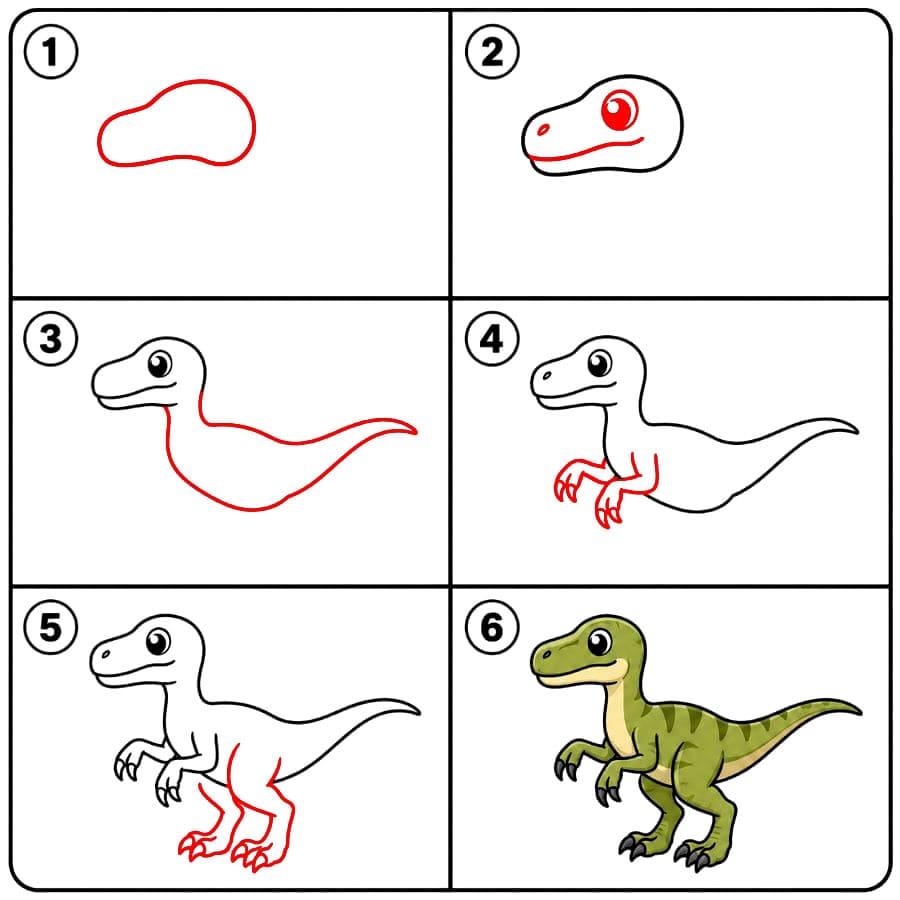 Jurassic Velociraptor piirustus