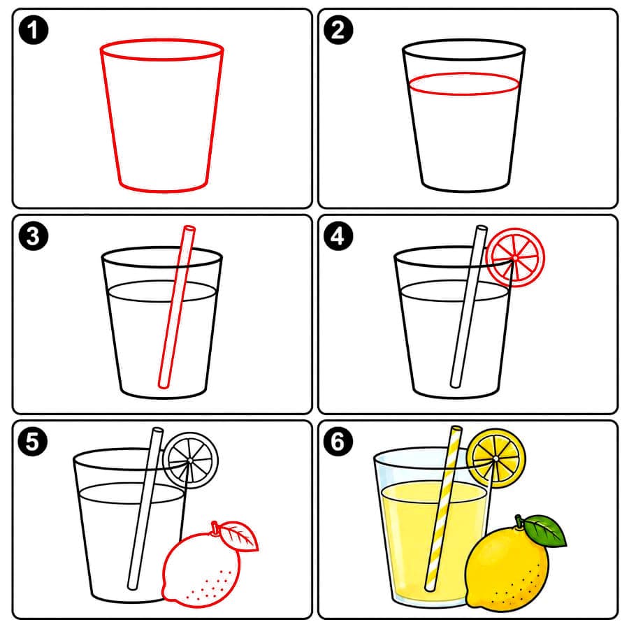 Limonadilasi sitruunalla piirustus