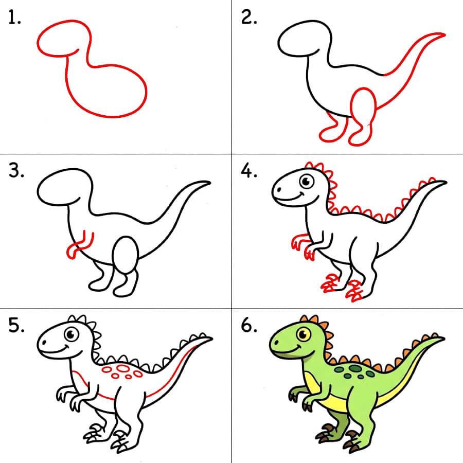 Suloinen Velociraptor piirustus