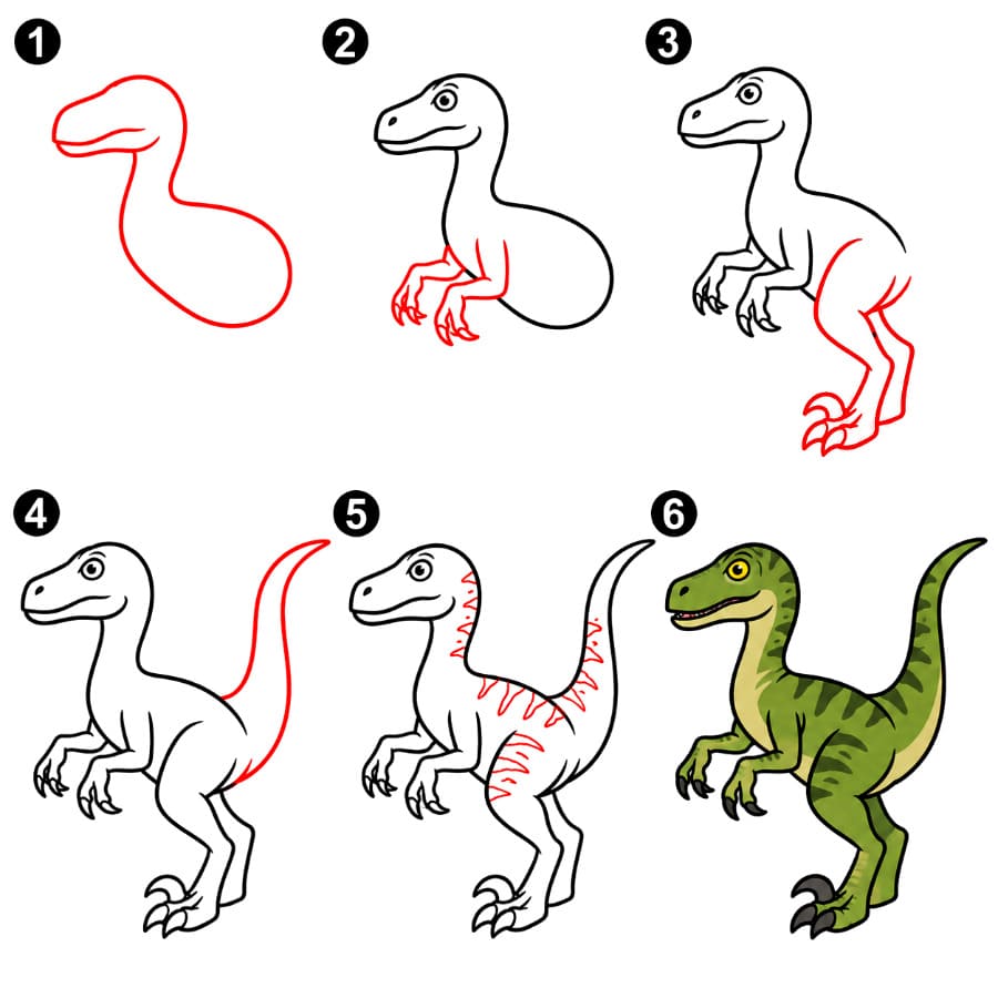 Velociraptor kuva piirustus