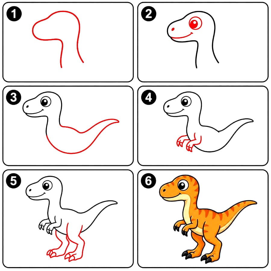 Velociraptor Suloinen piirustus