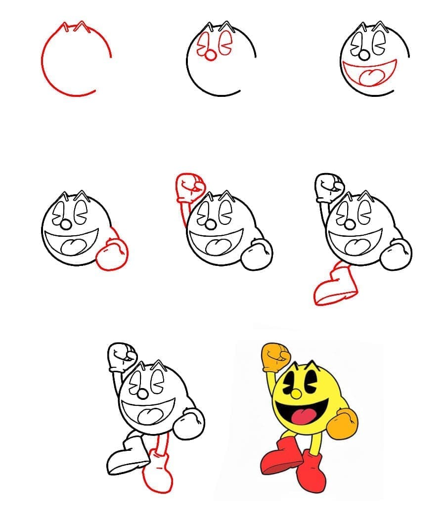 Iloinen Pac-Man piirustus