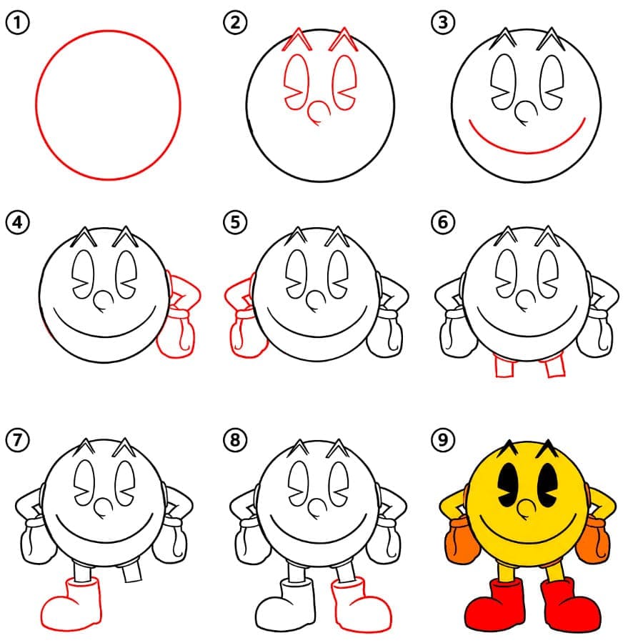 Seisova Pac-Man piirustus