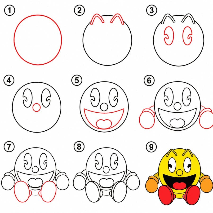 Söpö Pac-Man piirustus