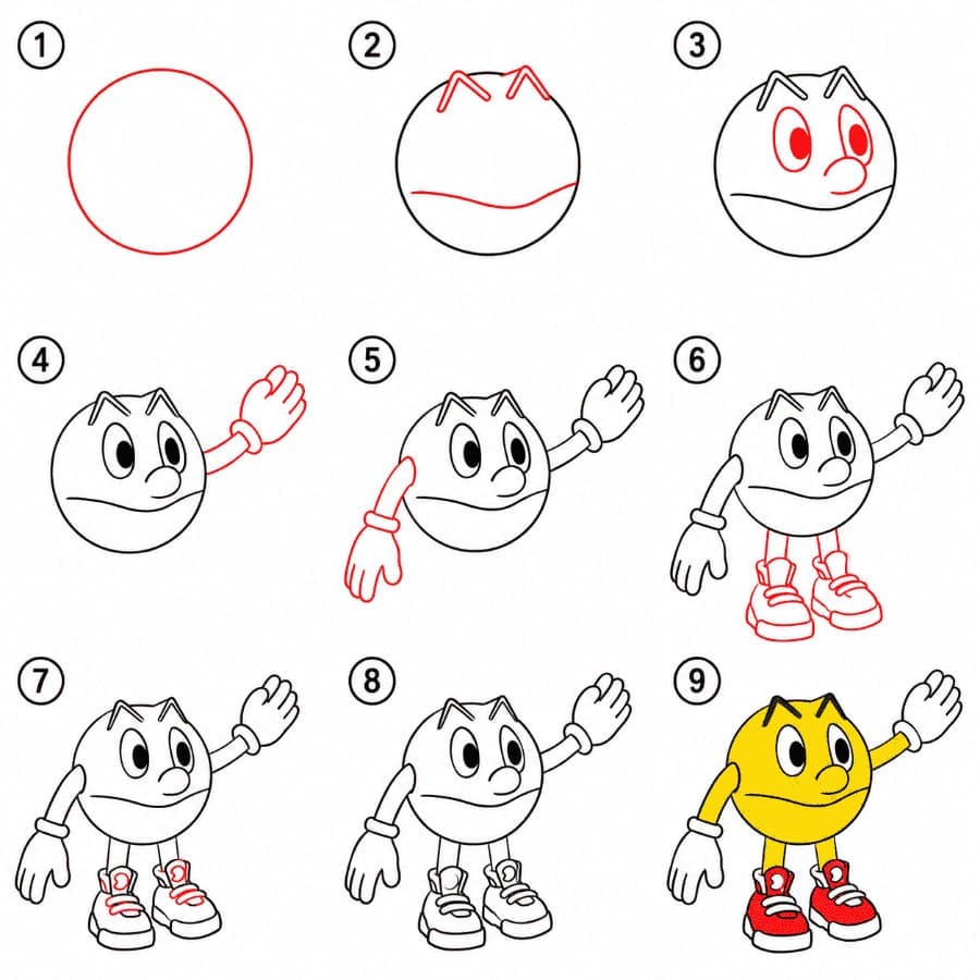 Vilkuttava Pac-Man piirustus
