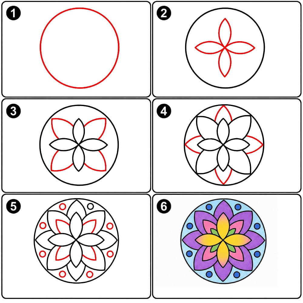 Geometrinen mandala piirustus