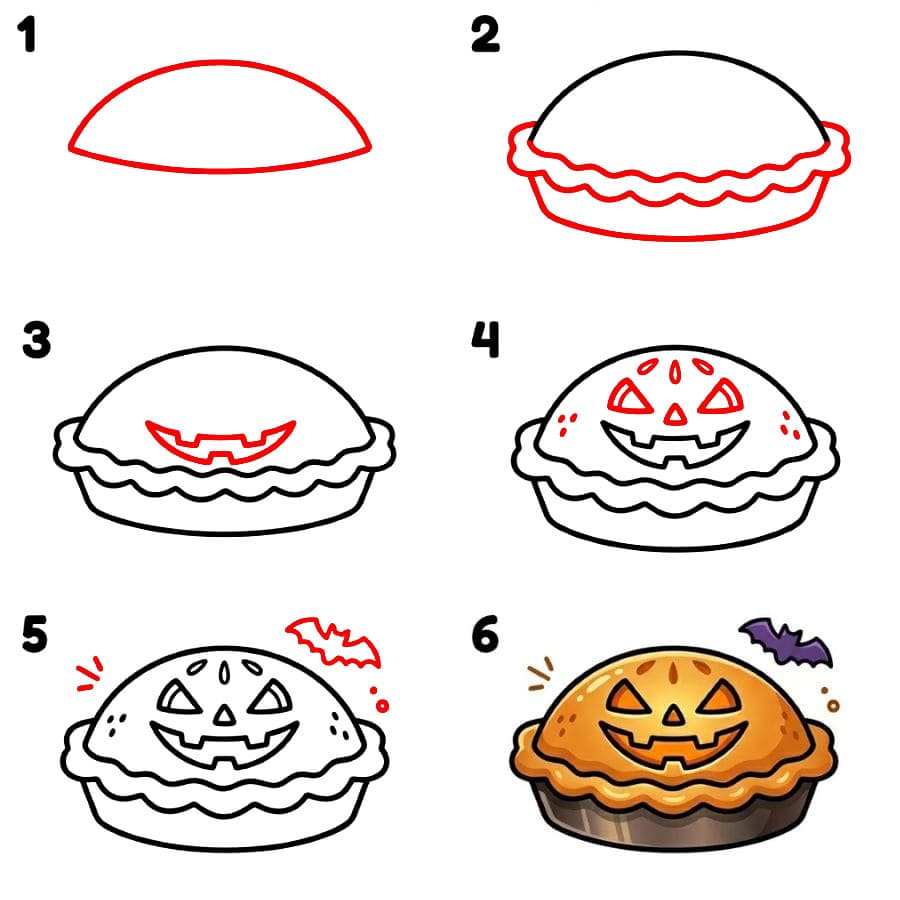 Halloween piirakka piirustus