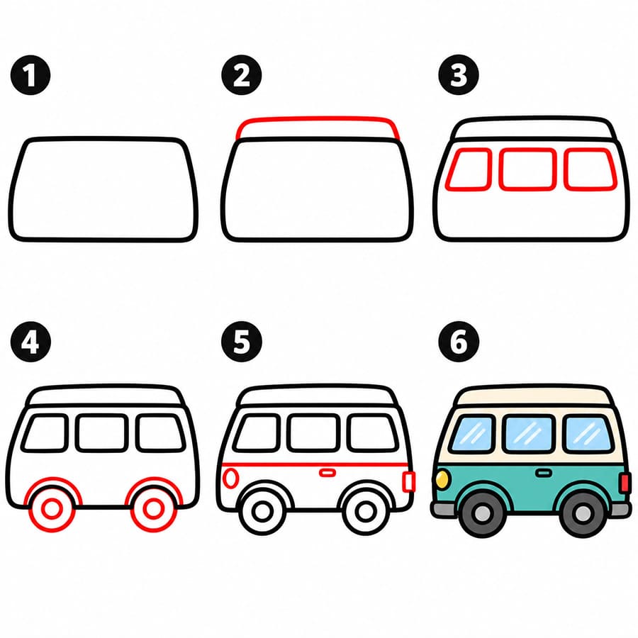 Hieno pakettiauto piirustus