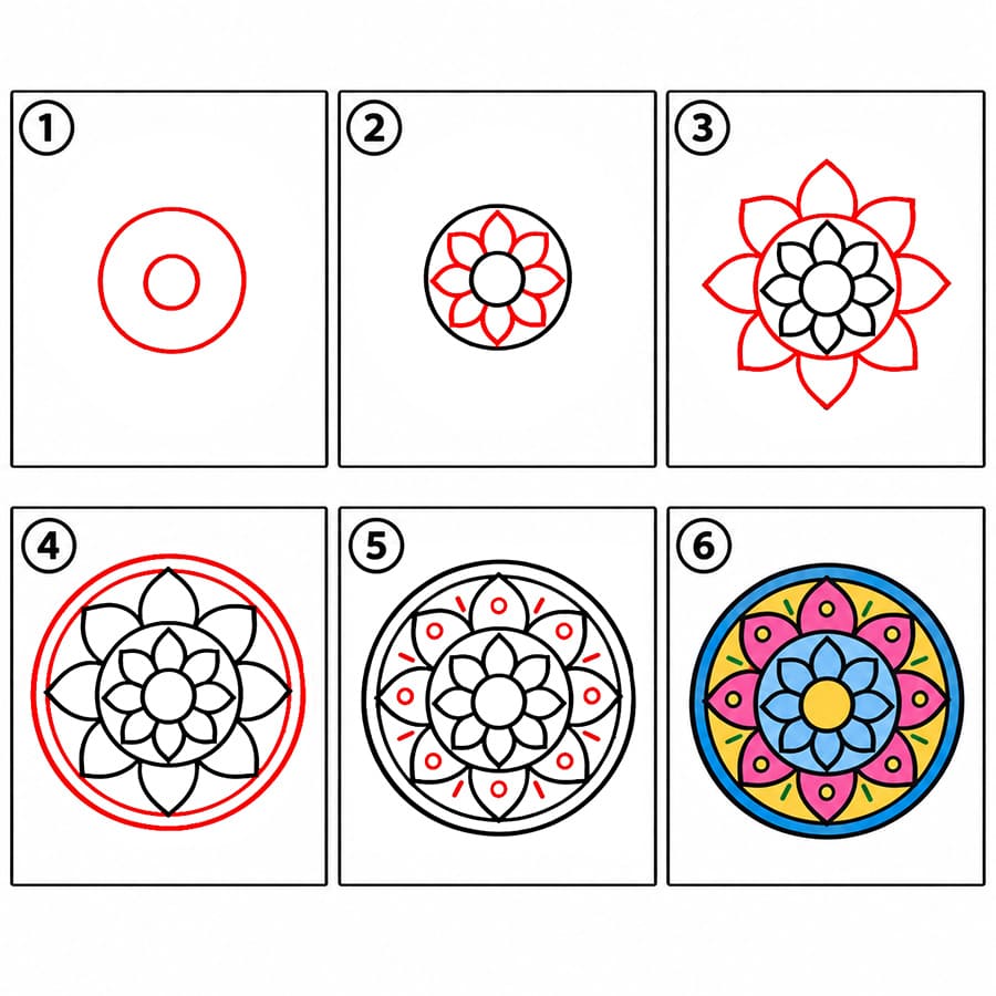 Ilmainen mandala-kuva piirustus