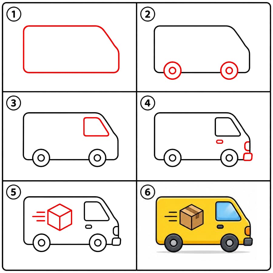 Jakelupakettiauto piirustus