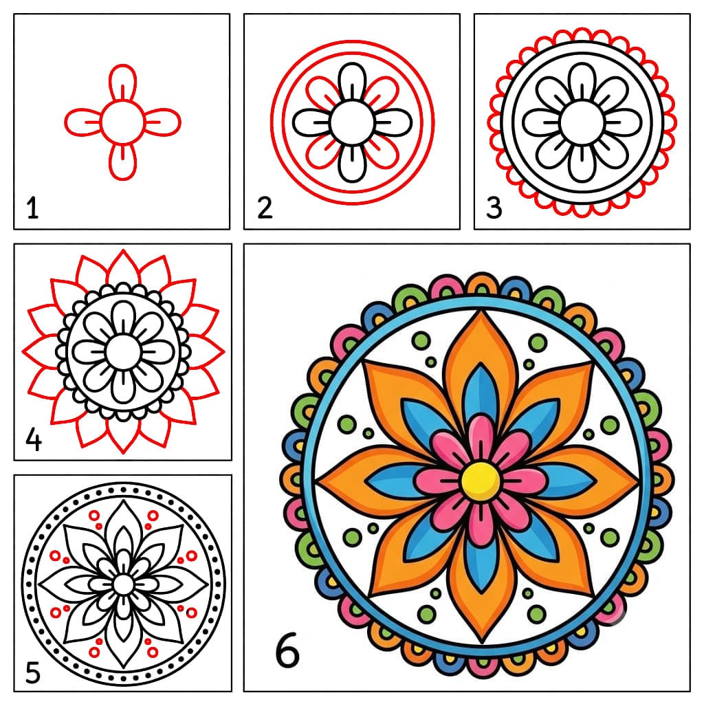 Kaunis mandala piirustus