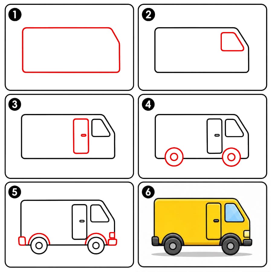Laatikkomallinen pakettiauto piirustus