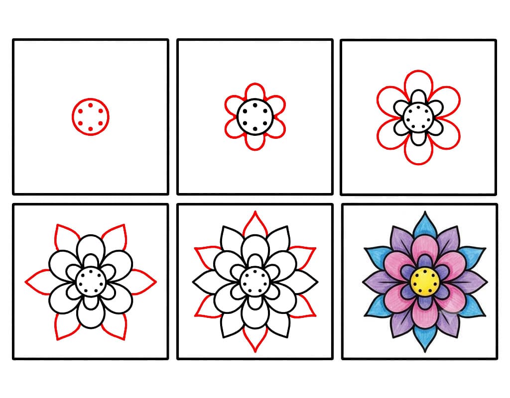 Mandala lapsille piirustus