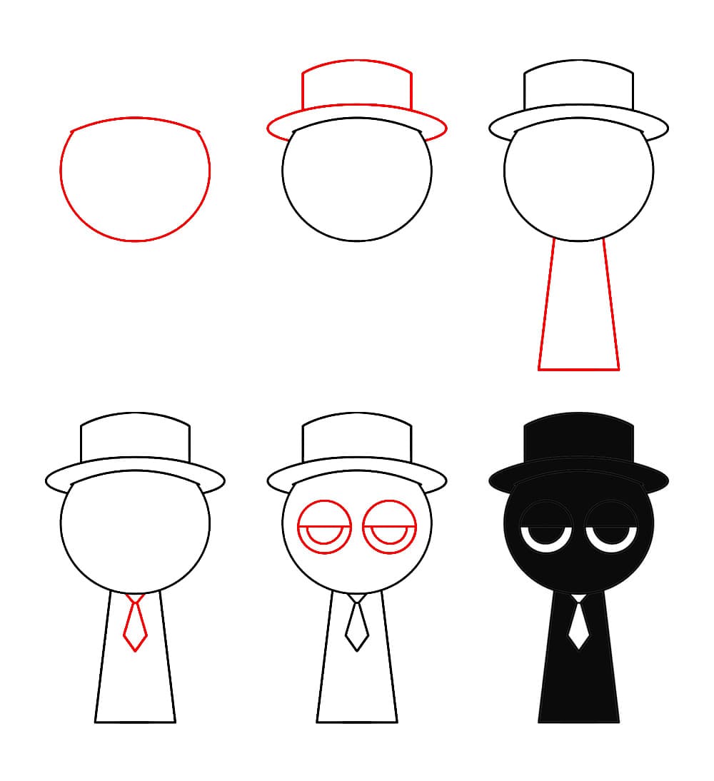 Musta Sprunki Incredibox piirustus