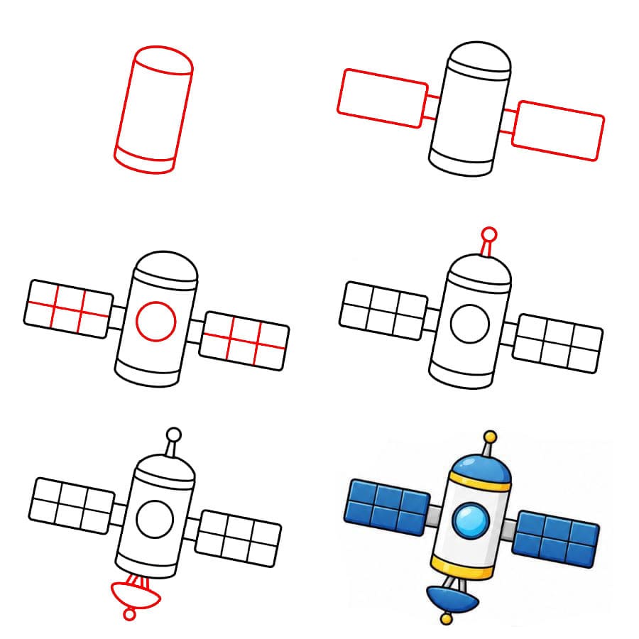 Perusmalli satelliitista piirustus