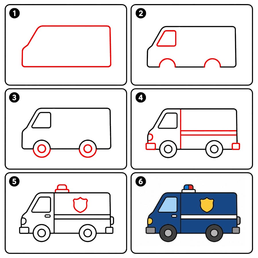 Poliisipakettiauto piirustus