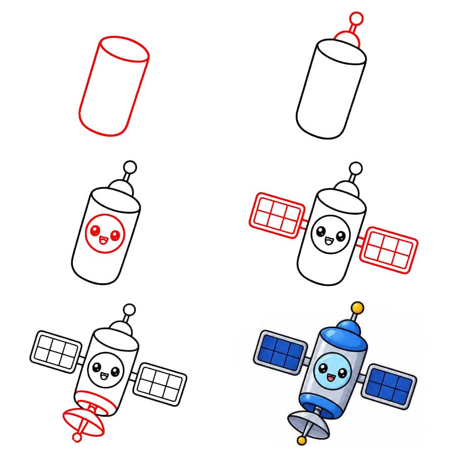 Söpö satelliittikuva piirustus