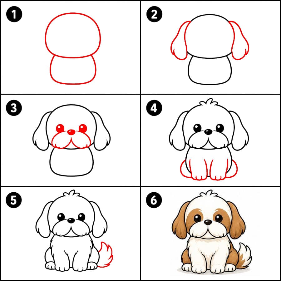 Söpö shih tzu piirustus
