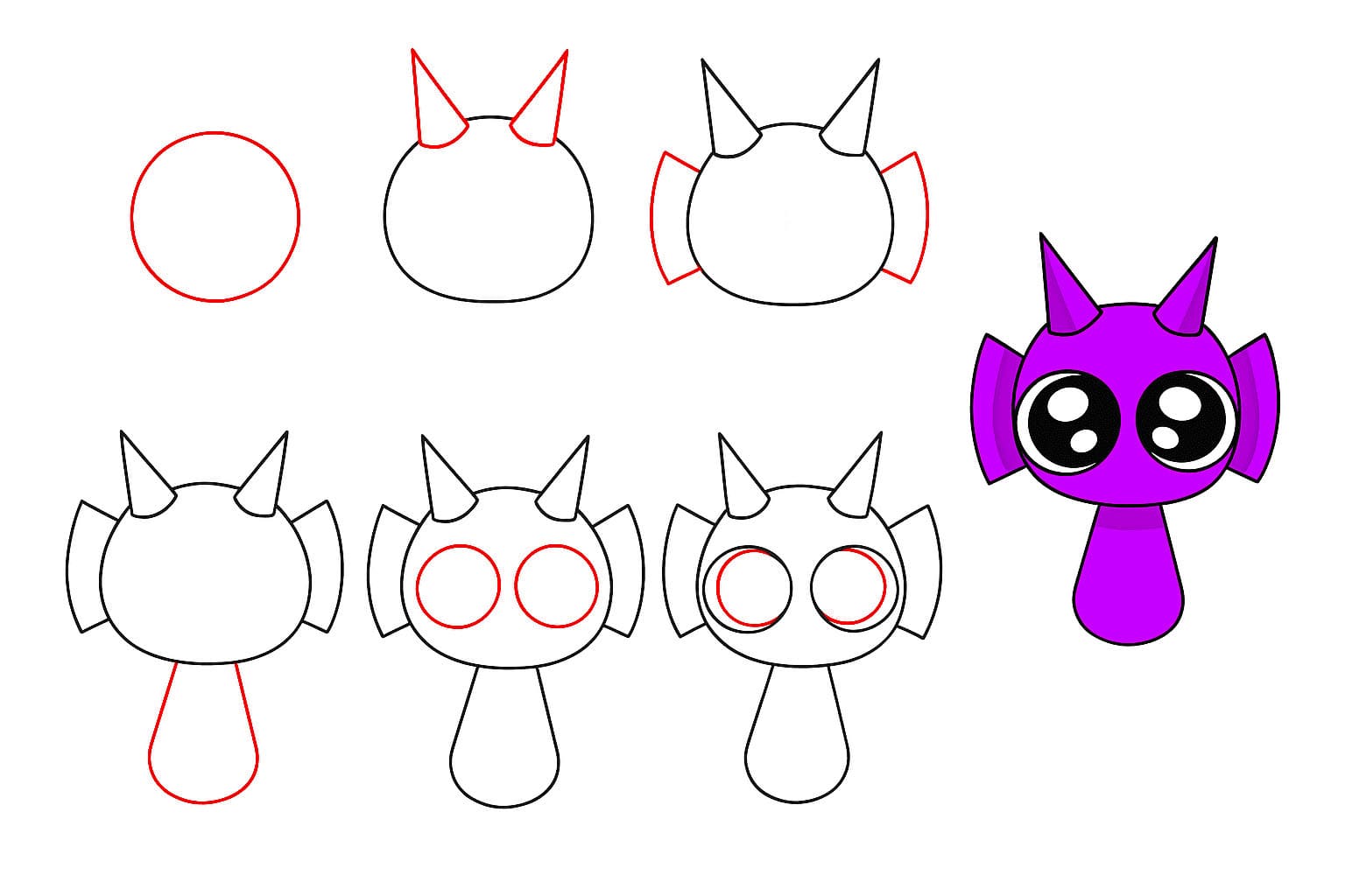 Suloinen Durple Sprunki Incredibox piirustus