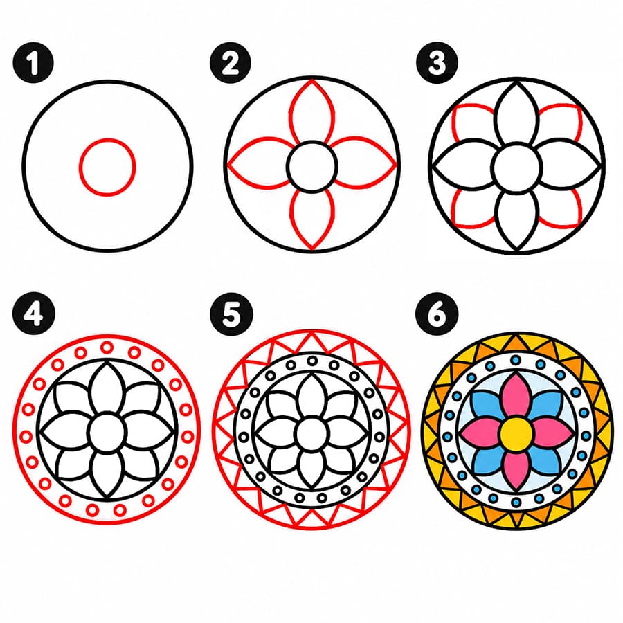 Tulostettava mandala piirustus