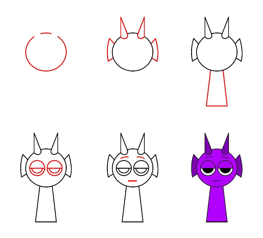 Tylsistynyt Durple Sprunki Incredibox piirustus