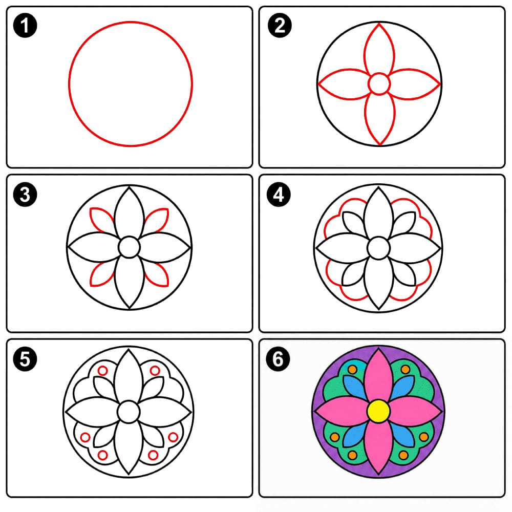 Yksinkertainen mandala piirustus