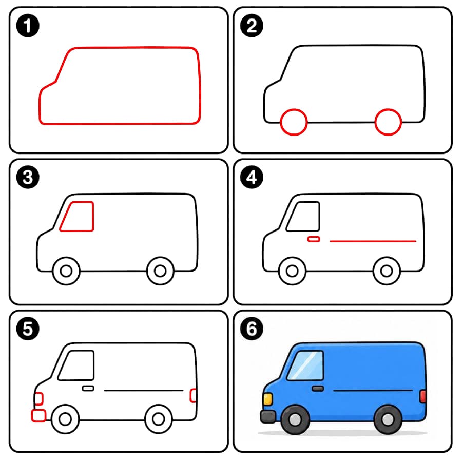 Yksinkertainen pakettiauto piirustus