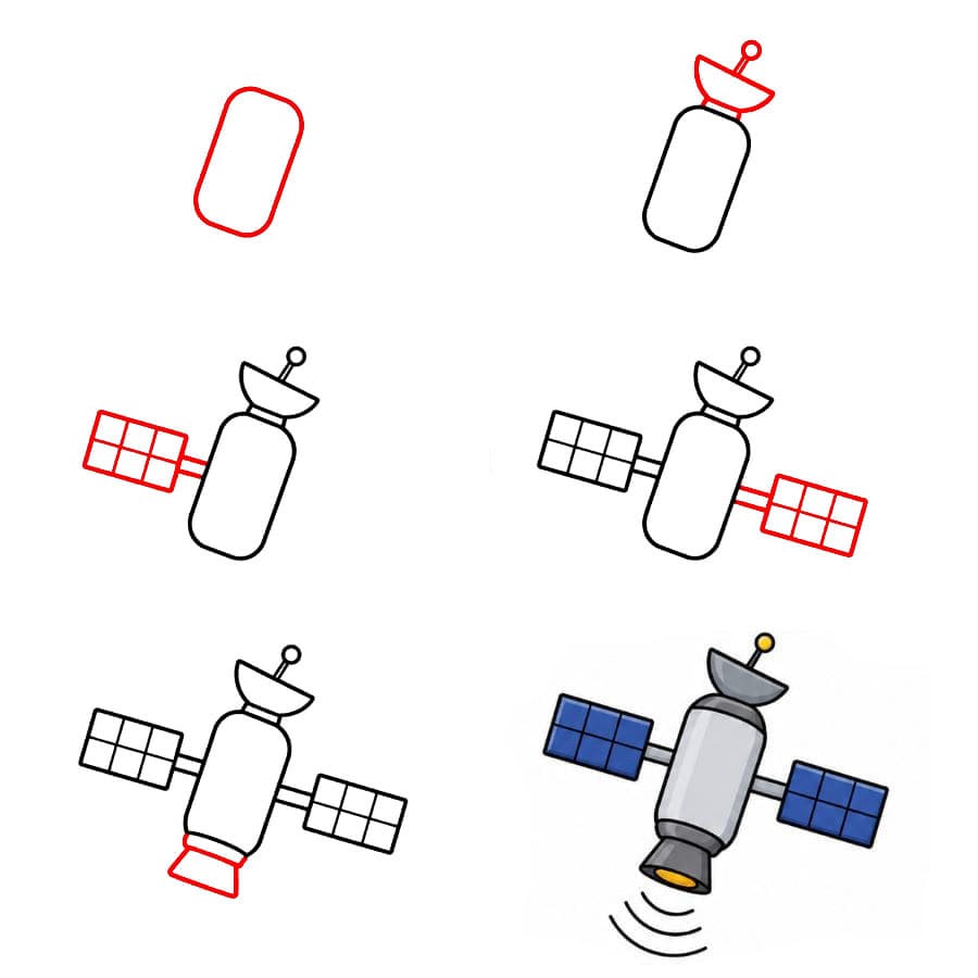 Yksinkertainen satelliitti ilmainen piirustus