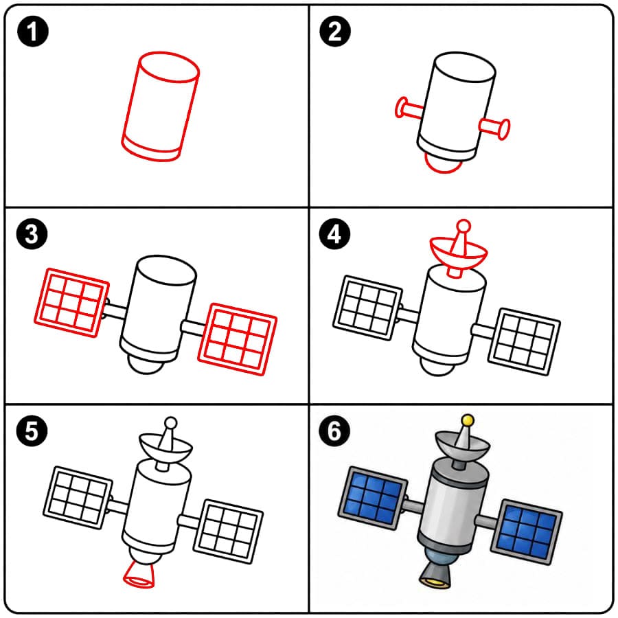 Yksinkertainen satelliitti piirustus